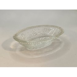 Stort fad i glas (1:1 saltkar) (vintage)