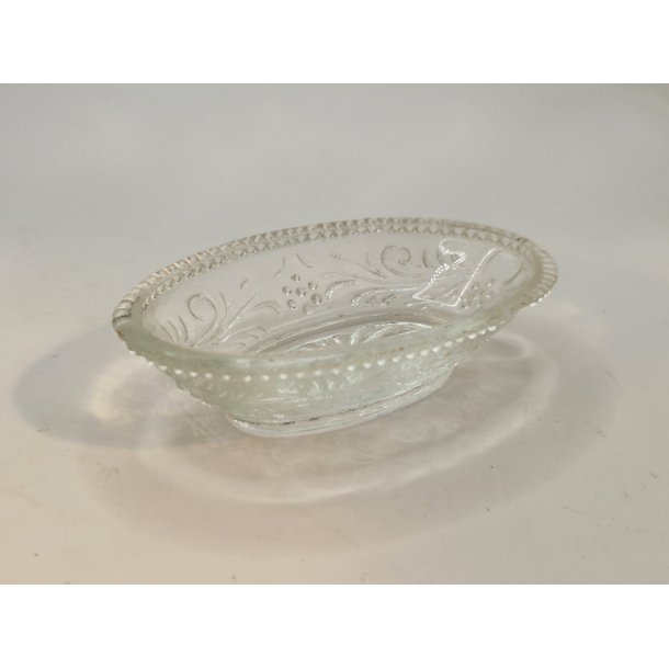 Stort fad i glas (1:1 saltkar) (vintage)