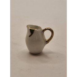 Flde kande i porceln med grnt mnster og guld kant (ny)