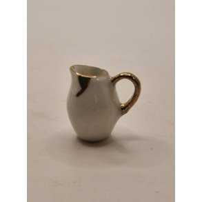 Flde kande i porceln med grnt mnster og guld kant (ny)