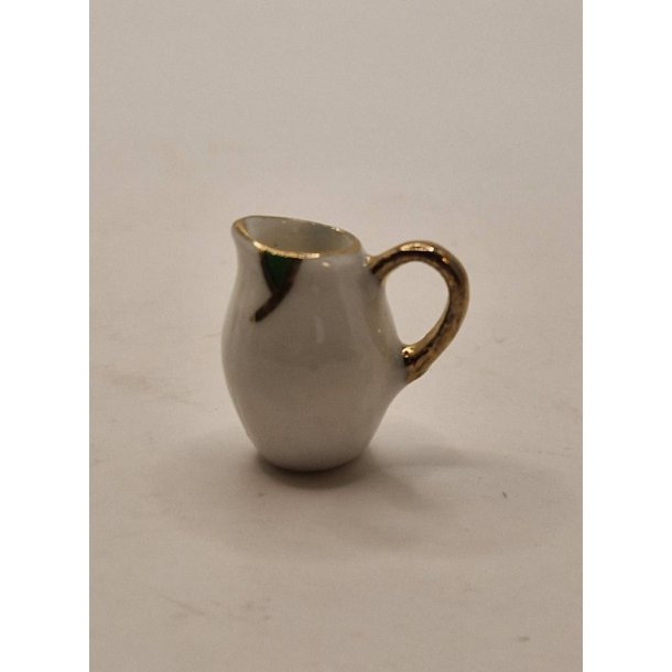 Flde kande i porceln med grnt mnster og guld kant (ny)