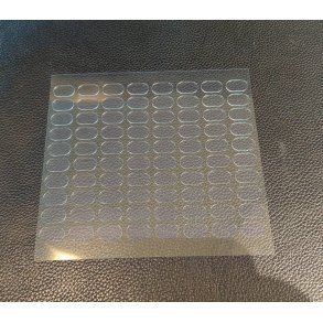 Ark med meget 78 sm stk dobbelt klbende silikone stykker (nye)