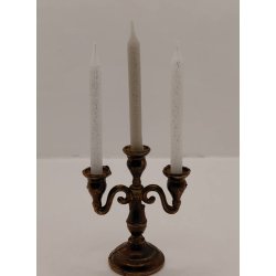 Stor 3 armet lysestage i kobber. OTW handmade in England inkl lys (vintage) H 6,3 cm