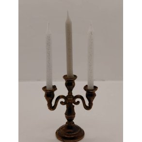 Stor 3 armet lysestage i kobber. OTW handmade in England inkl lys (vintage) H 6,3 cm