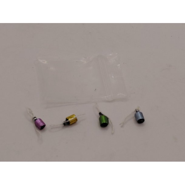 4 meget sm� bordbomber i lille pose (h�ndlavet)