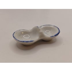 Dobbelt sk�l/fad i porcel�n (antik)