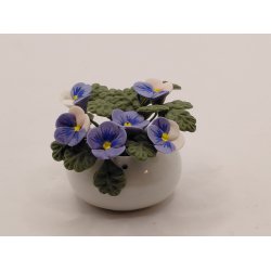 Urtepotte med stedmoderblomster (brugt)