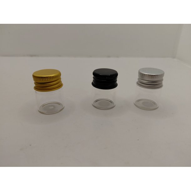 1 stk Stor krukke i glas med metal l�g (ny)