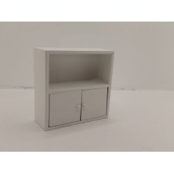 Reol med skab i tr� (ny)