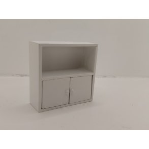 Reol med skab i tr� (ny)