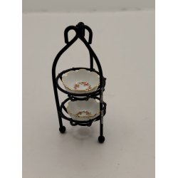Stativ i metal med porcel�ns sk�le. Retter (brugt/som nyt)