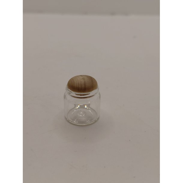 Krukke i glas med tr� l�g (ny)