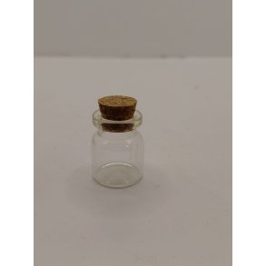 Krukke i glas med korkprop (ny) 2,8 x 2,2 cm