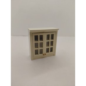 Overskab i tr�. Cremefarvet (brugt/som ny)