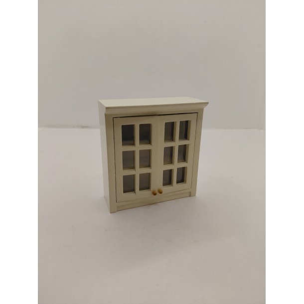 Overskab i tr�. Cremefarvet (brugt/som ny)