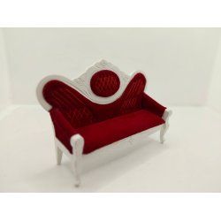 Sofa i tr� med velour (brugt)