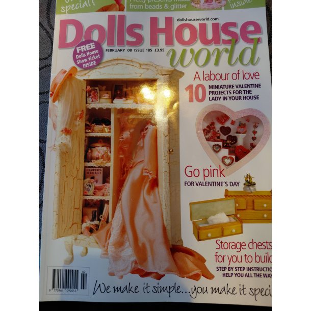 Dollhouse world magasin p� engelsk februar/08 nr. 185 (brugt/som nyt)