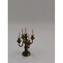 Kandelaber/5 armet lysestage i metal (vintage)