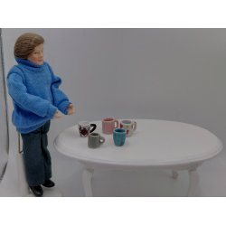 1 stk krus med hjerter i porcel�n (brugt) 1:12