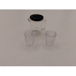 Kande med 2 glas i plastik (brugt) 1:12