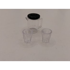 Kande med 2 glas i plastik (brugt) 1:12