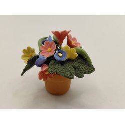 Potteplante i terrakotta potte (ny) 1:12