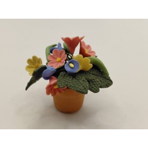 Potteplante i terrakotta potte (ny) 1:12
