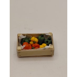 Tr� kasse med peberfrugter (ny) 1:12/1:16