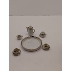 Kaffestel til 2 personer i porcel�n (brugt) 1:12