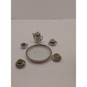 Kaffestel til 2 personer i porcel�n (brugt) 1:12