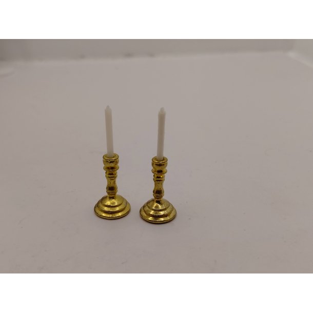 2 lysestager i metal (nye) 1:12