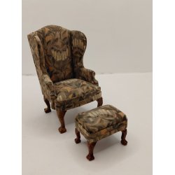 L�nestol inkl skammel (ny) 1:12