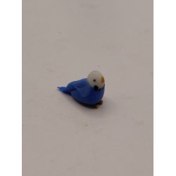 Bl� undulat med hvidt hoved  (h�ndlavet) 1:12/1:16