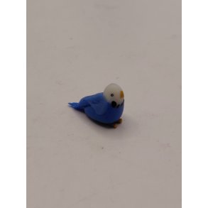 Bl� undulat med hvidt hoved  (h�ndlavet) 1:12/1:16