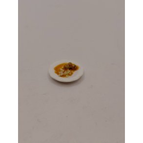 Tallerken med boller i karry (h�ndlavet) 1:12