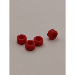 4 r�de hjul til finger skateboard i plastik (brugte)