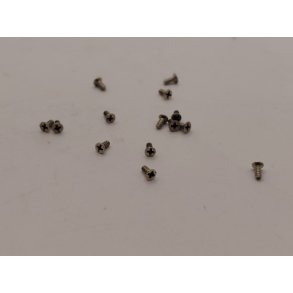 14 meget sm� skruer i metal (brugte)