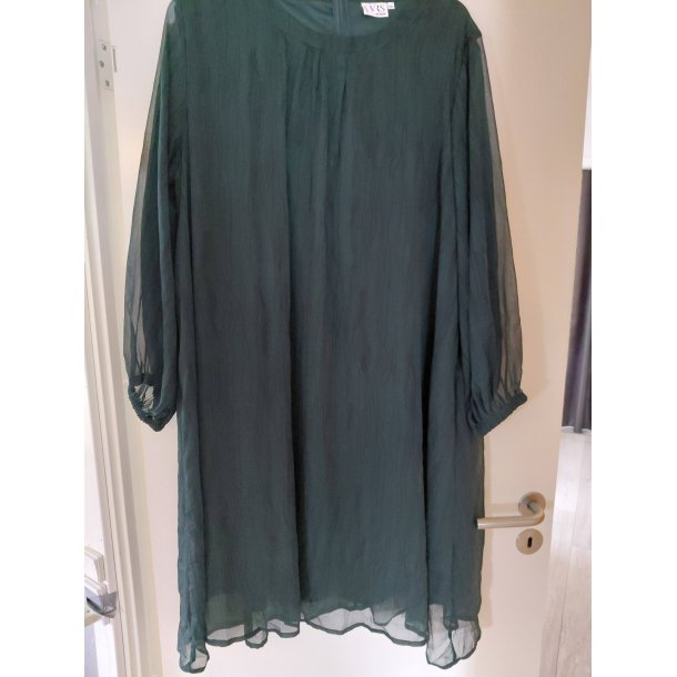 M�rk gr�n kjole (brugt) Str XXL 