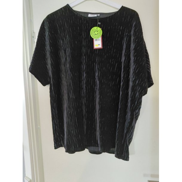 Bluse med korte �rmer i velour (ny) str 48