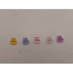 1 stk Meget lille kanin hoved i plastik (nyt)