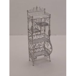 Reol i metal med patina  (brugt) 1:12/1:16