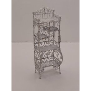 Reol i metal med patina  (brugt) 1:12/1:16