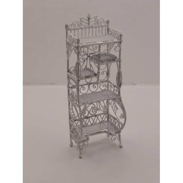 Reol i metal med patina  (brugt) 1:12/1:16