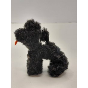 Sort puddelhund (vintage/h�ndlavet)
