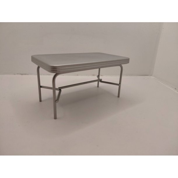 Spisebord 50'er diner-bord i metal (brugt/som nyt) 1:12