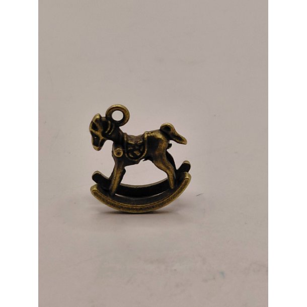 Meget lille gyngehest i metal (ny)