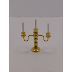 3 armet lysestage inkl lys. I metal (ny) 1:12