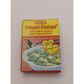  Maggi �rte gryde med gr�ntsager og kartofler. Stor �ske i kraftig karton. Tysk (vintage)