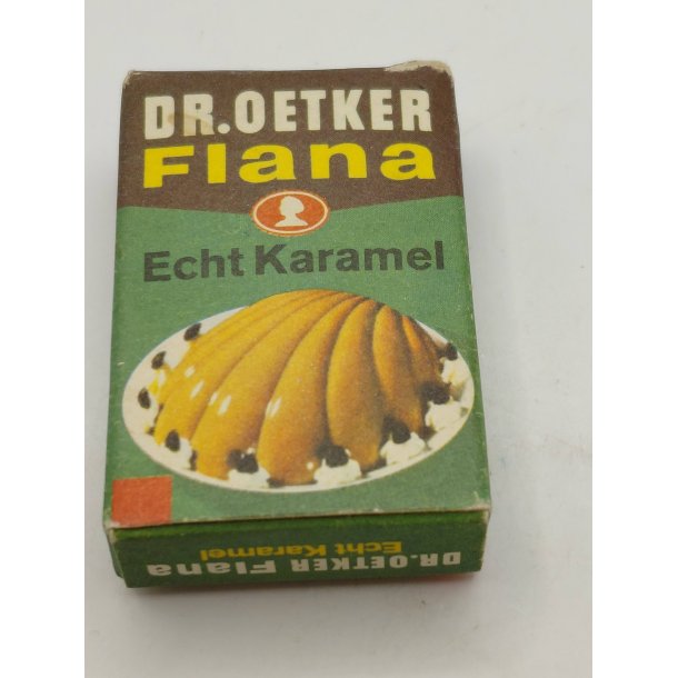 Dr. Oetker karamel dessert stor �ske i kraftig karton. Tysk (vintage)