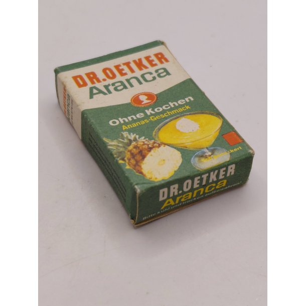 Dr. Oetker ananas dessert stor �ske i kraftig karton. Tysk (vintage)